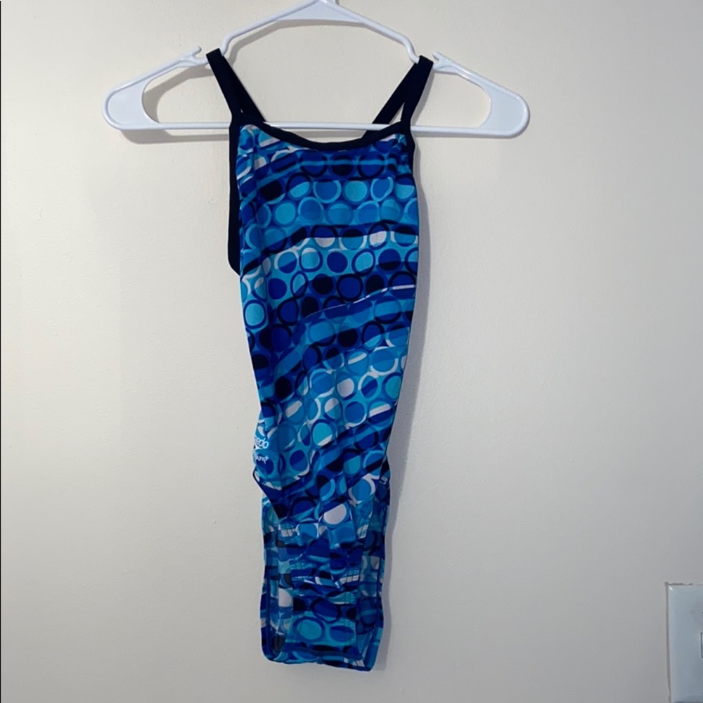 Blue and Black One Piece Swimsuit